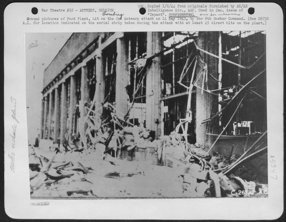 Ground pictures of ofrd Plant, hit on the 2nd Antwerp attack on 14