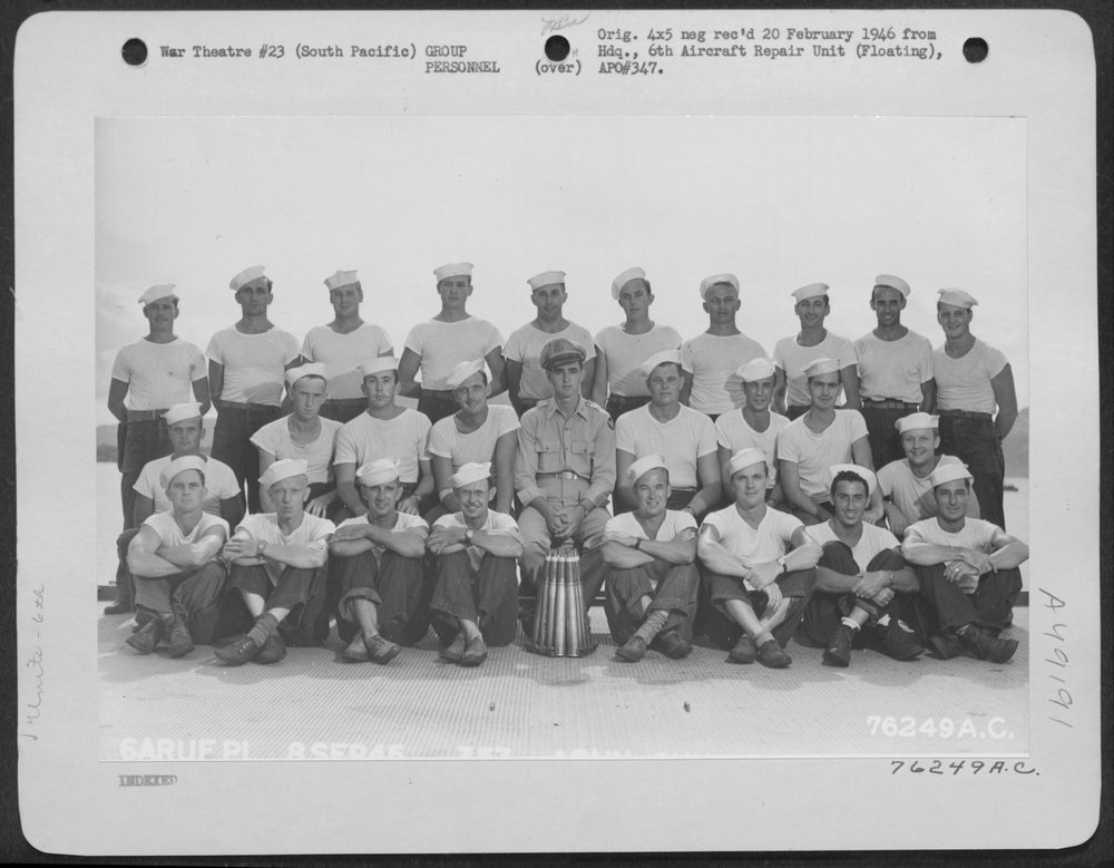 Gunners aboard ship in Pacific