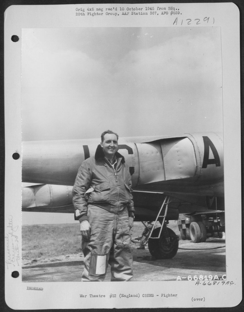Gustke with P-38 in England