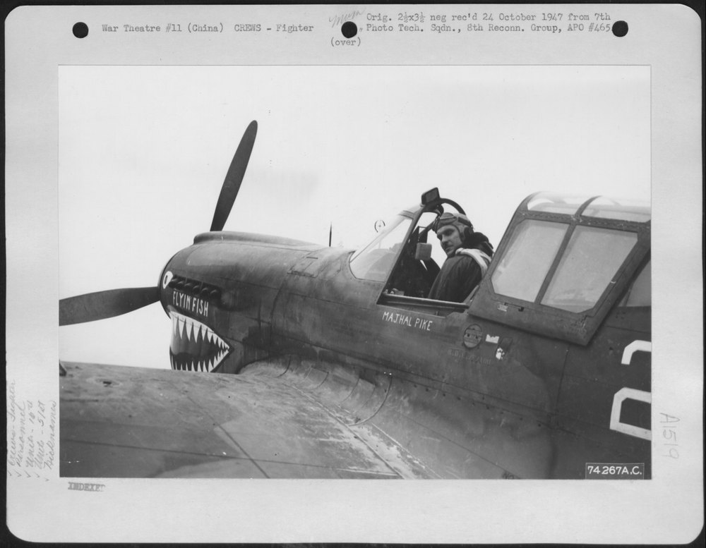 Hal Pike in P-40 at Peishihwa