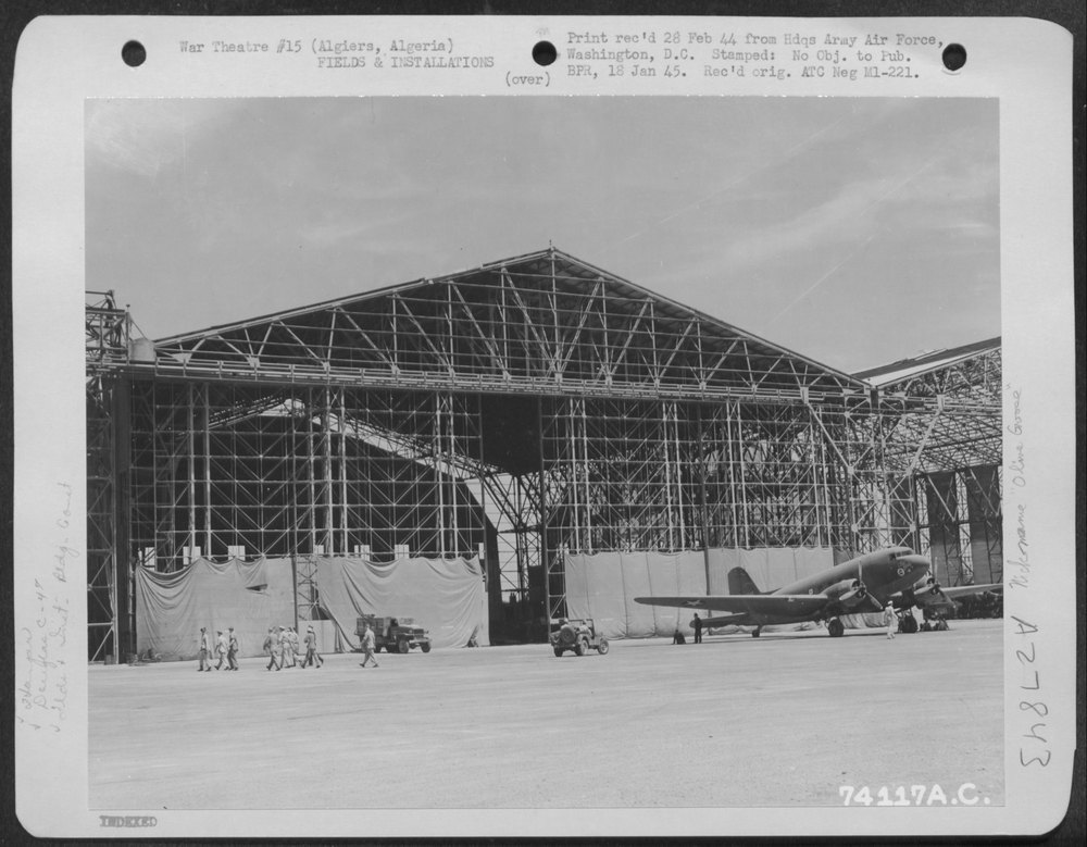 Hangar repair at Maison Blanche Airfield