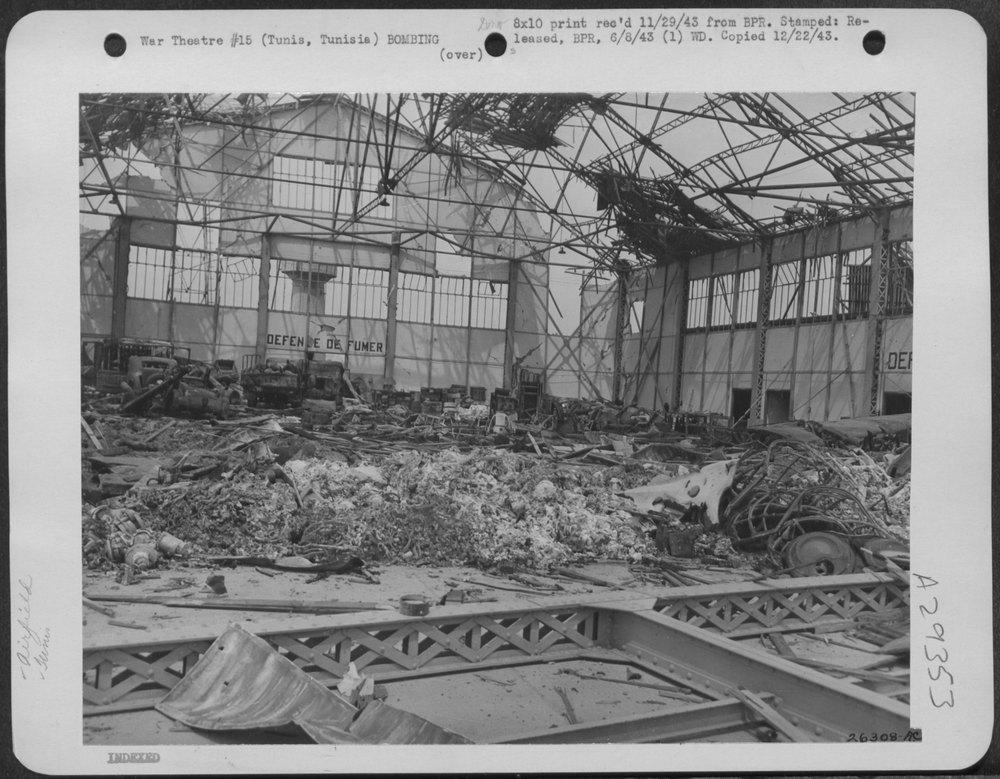 Hangar wreckage at El Aouina airfield