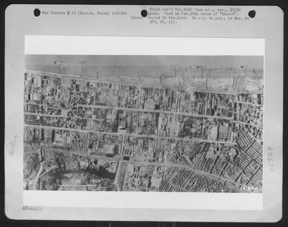 Hankow waterfront after bombing