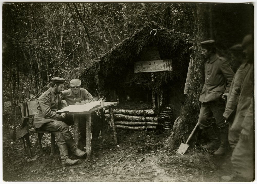 Huts for the observation posts of the heavy sound-ranging batteries