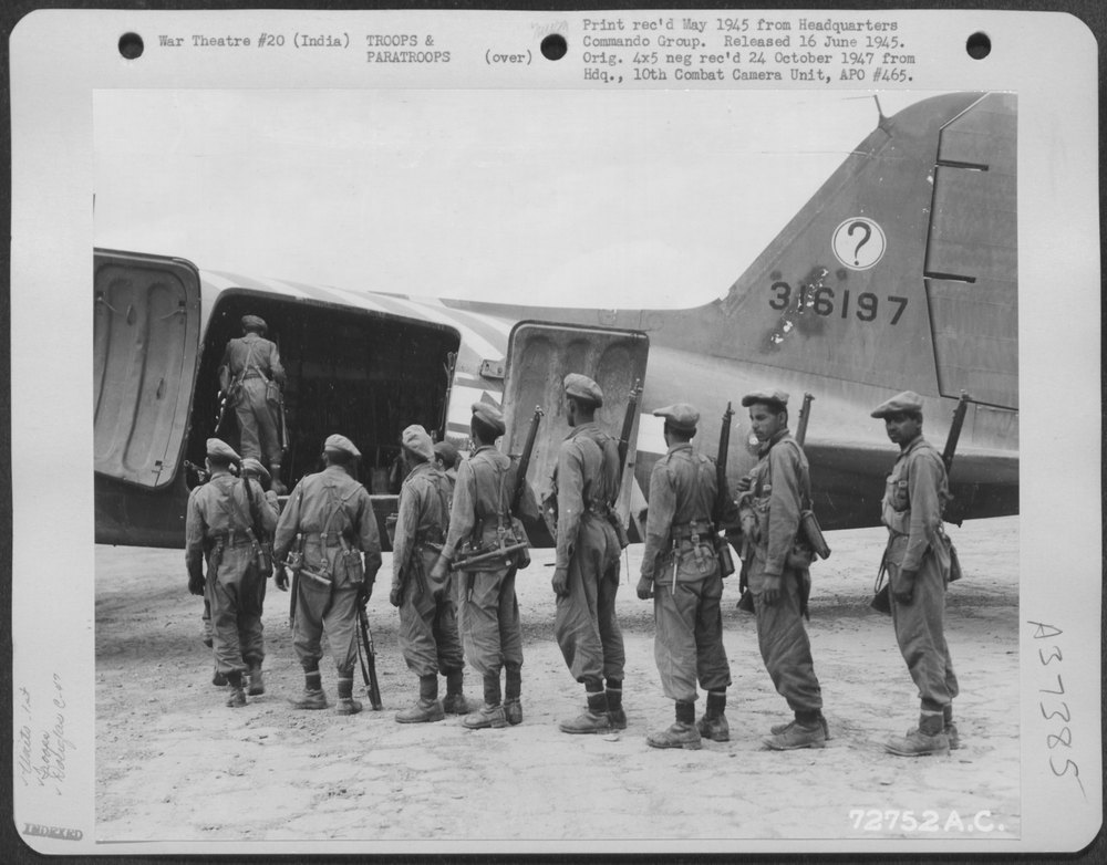 Indian Troops Boarding C-47 In India