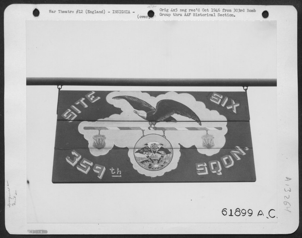Insignia at 359th Bomb Squadron headquarters