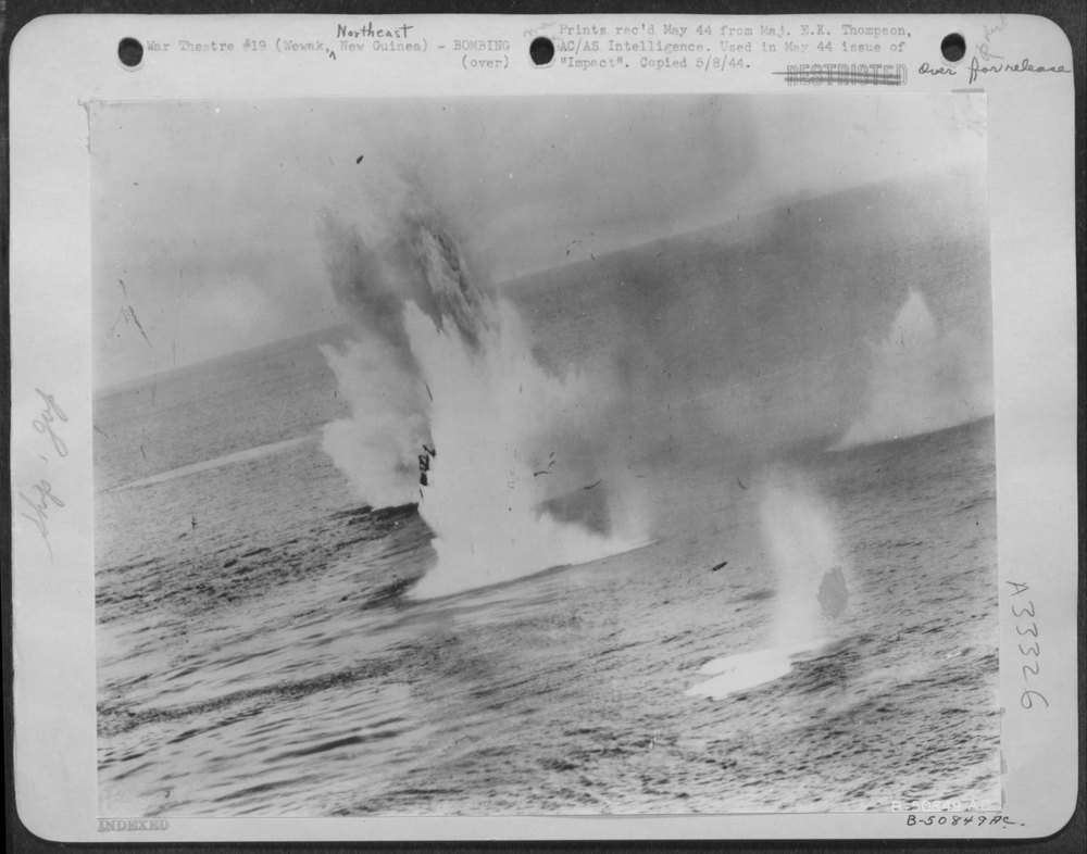 Jap troopship hit
