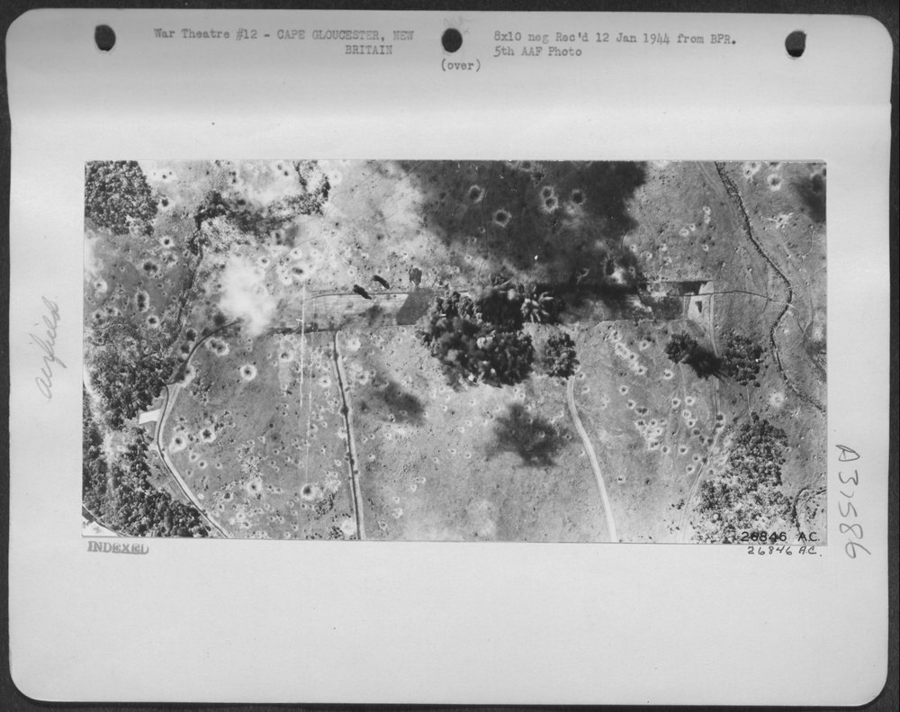 Japanese airfield at Cape Gloucester bombed