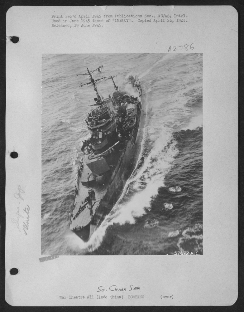 Japanese Destroyer Off Indo-China Coast