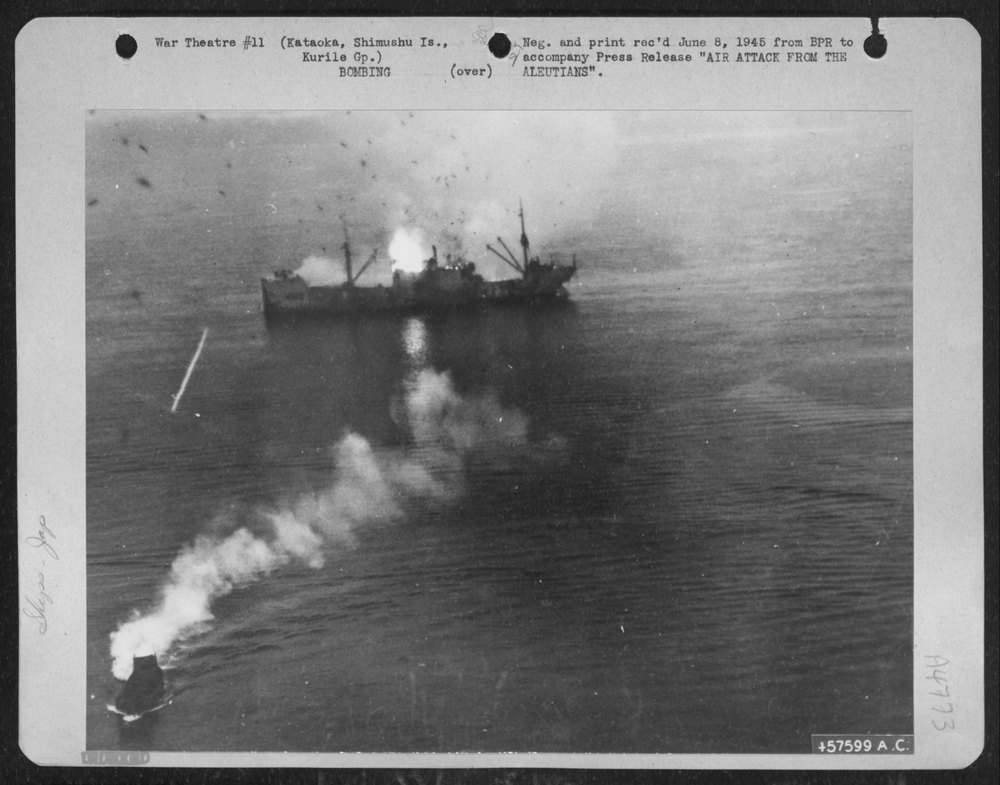 Japanese Freighter Attacked Aleutians