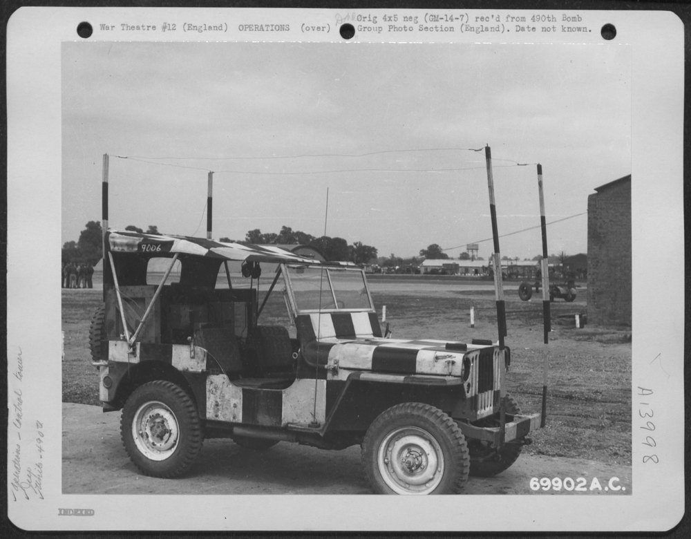 Jeep-Mounted Control Tower at England airbase