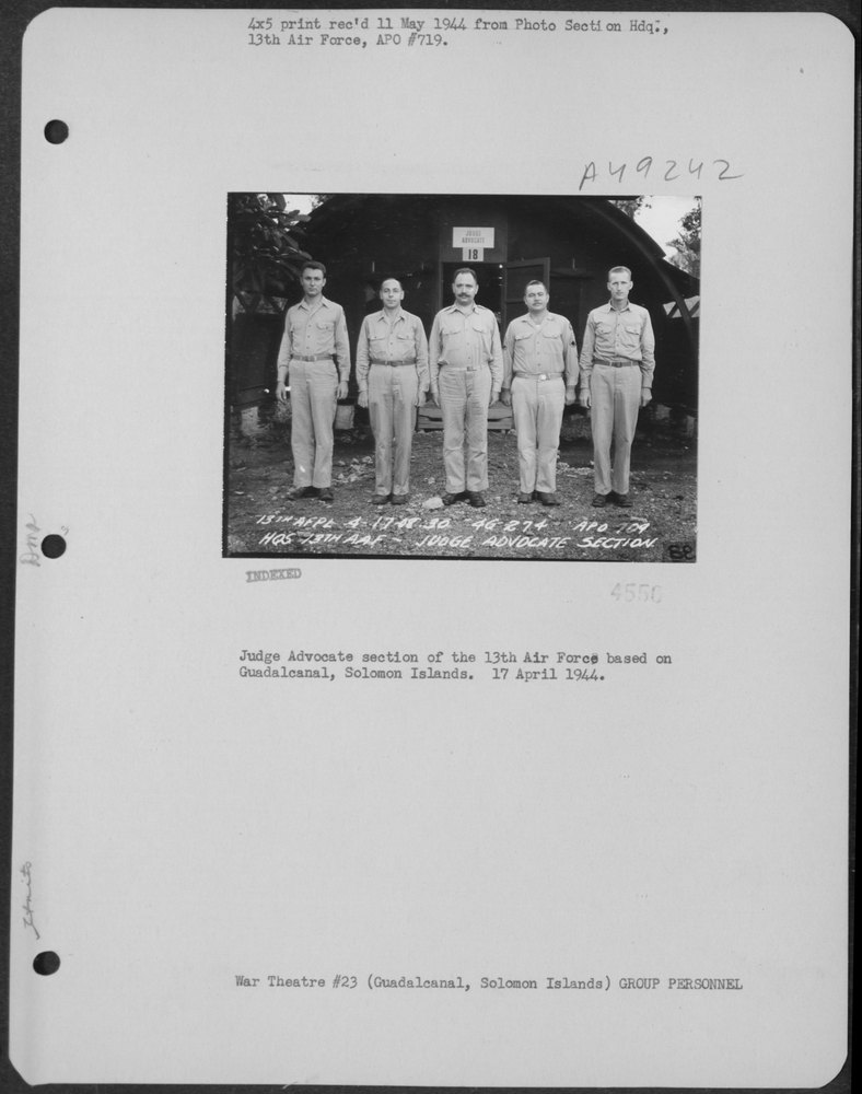 Judge Advocate Section on Guadalcanal
