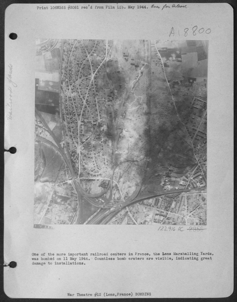 Lens Marshalling Yards Bombed