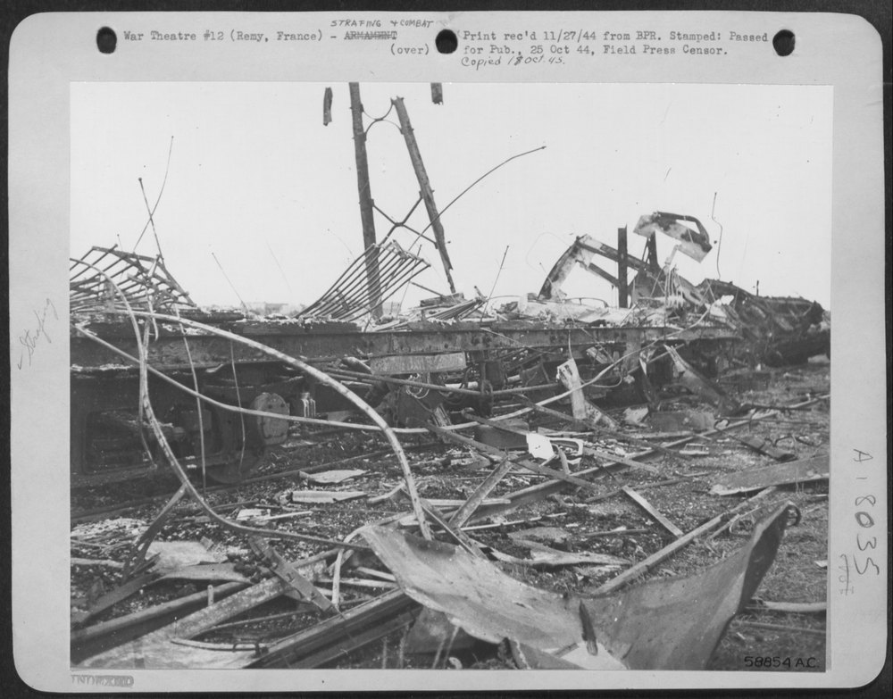 Lightnings strafe Remy railroad yards