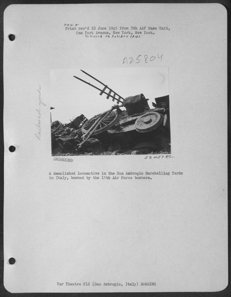Locomotive bombed in Italy