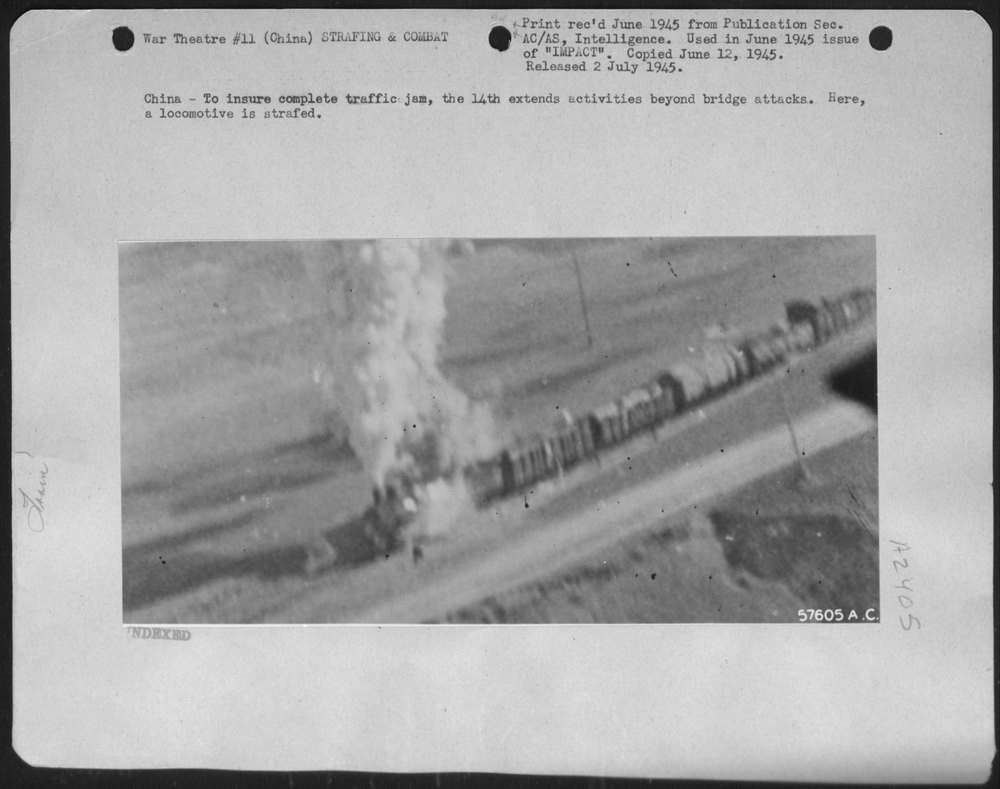 Locomotive Strafed In China