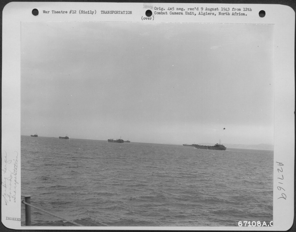 LST convoy near Gela Sicily