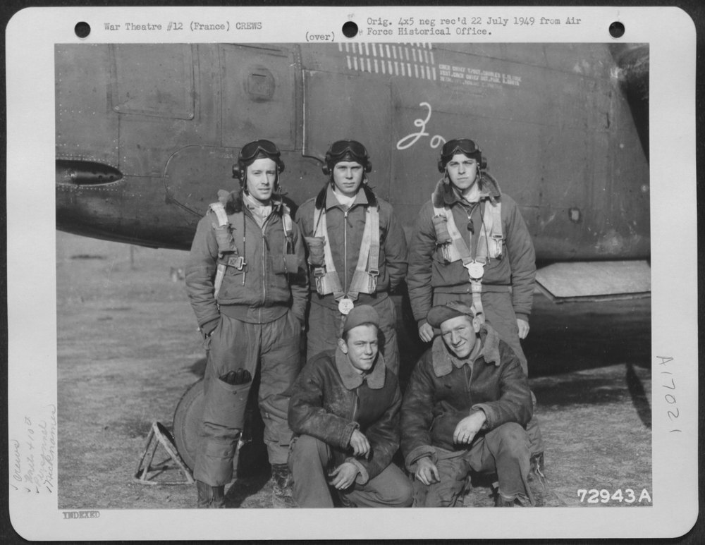 Lt Baker and crew in France