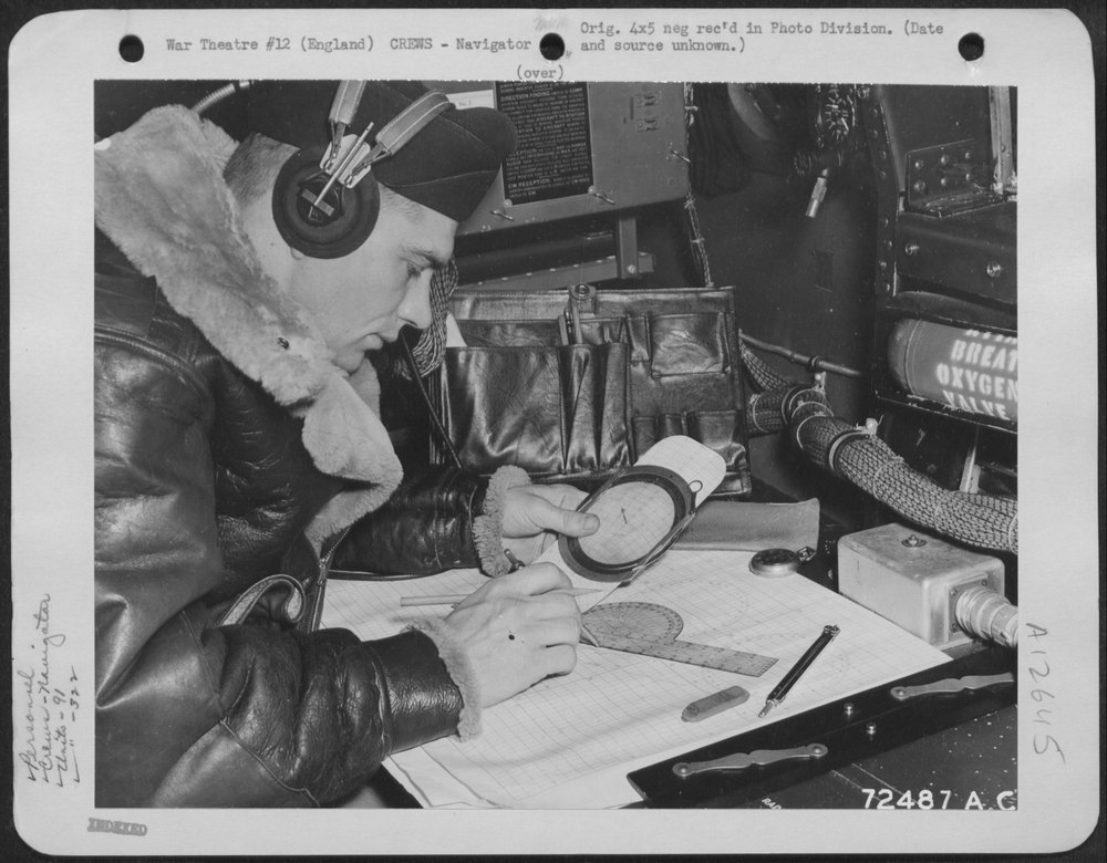 Lt Bullock in B17 at 8th Air Force station