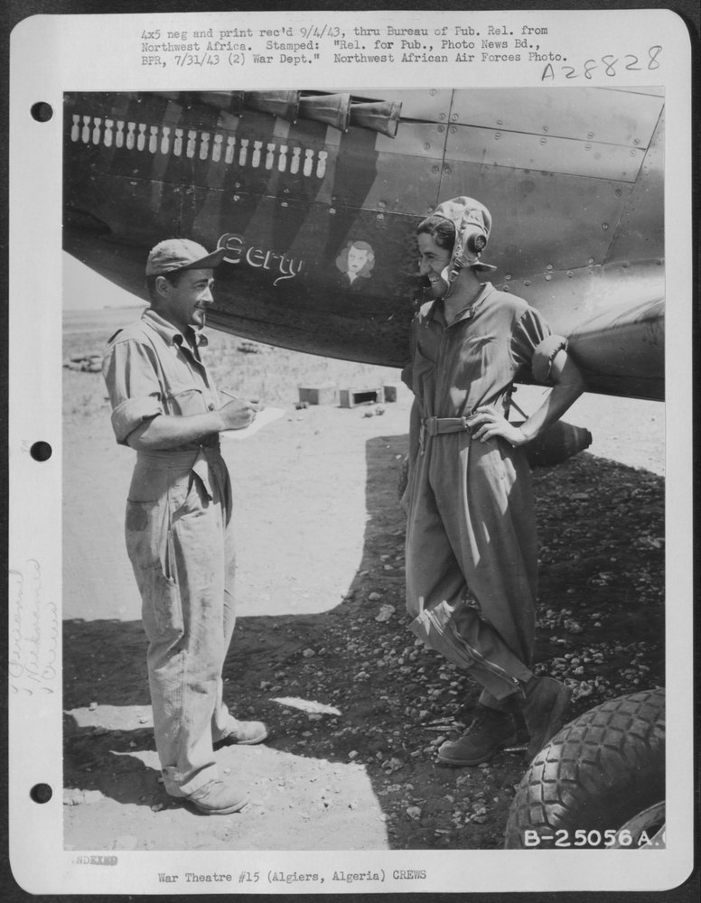 Lt Carperelli with crew chief at A-36