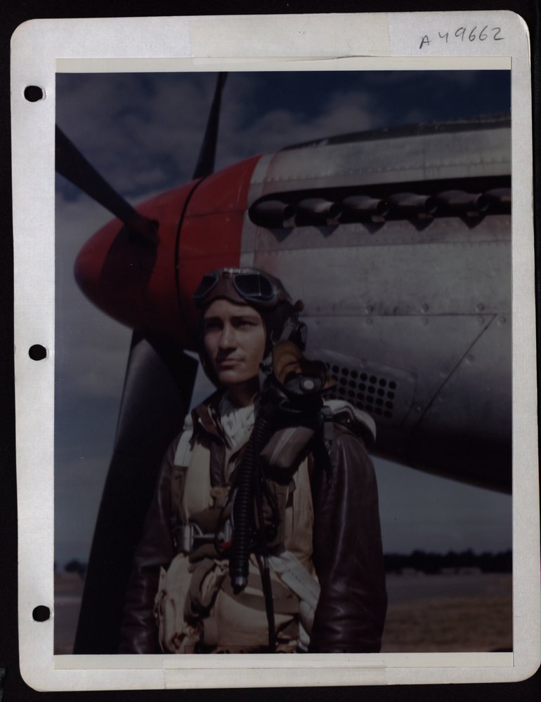 Lt Charles Brock flies P-51 in England