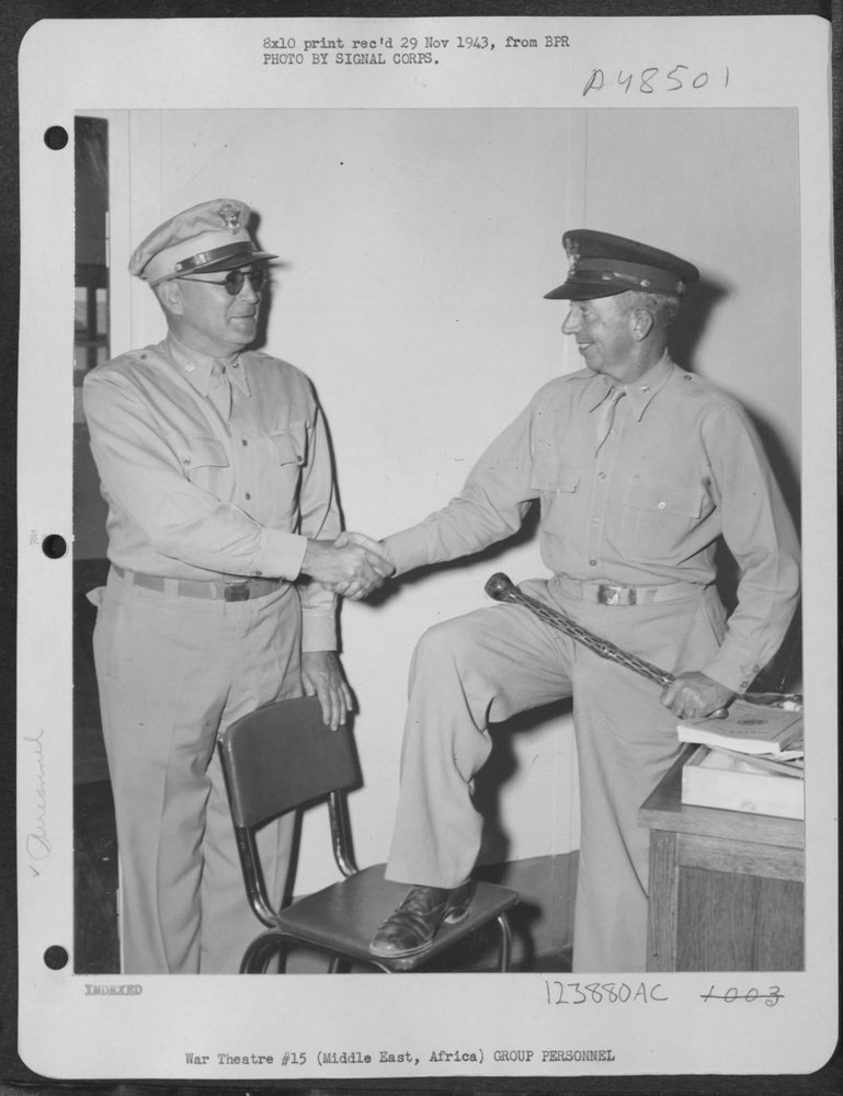 Lt Colonel Baughey Greets Brig General Cheves