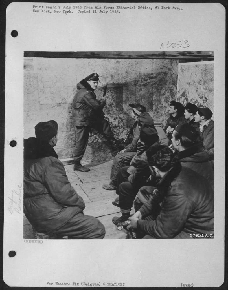 Lt Colonel Joseph G Gillespie at briefing