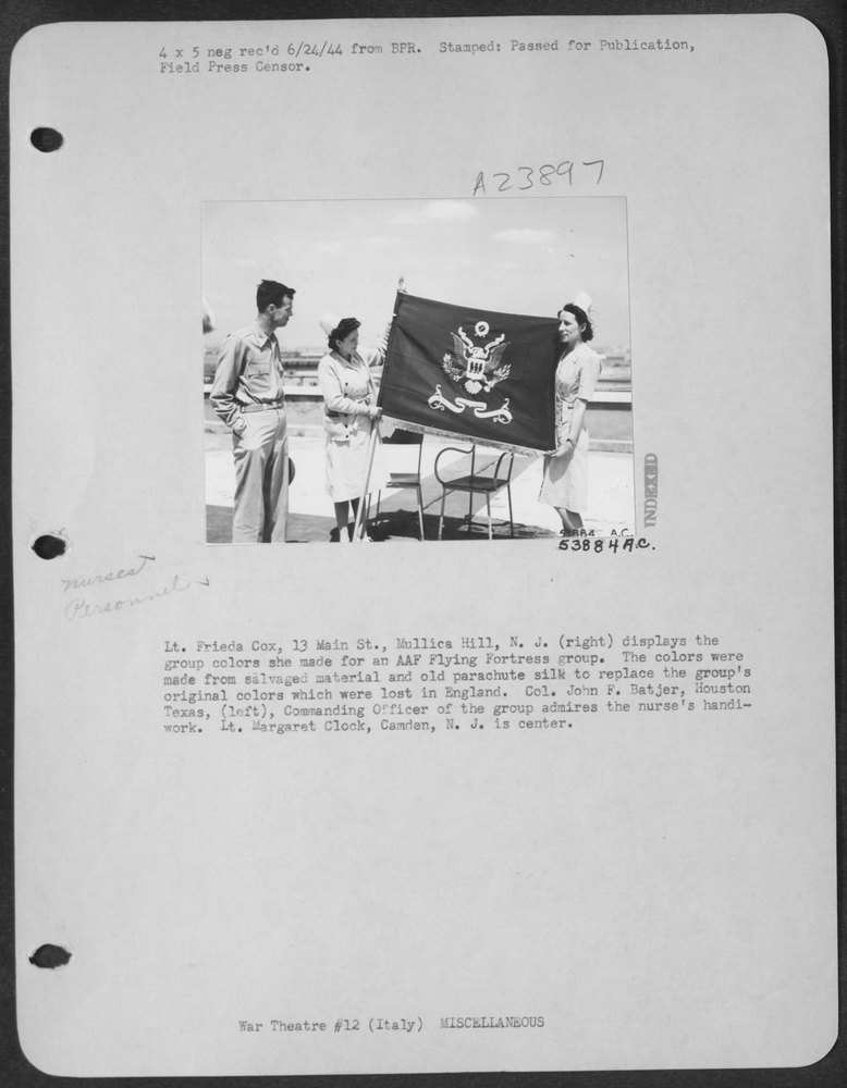 Lt Frieda Cox displays group colors