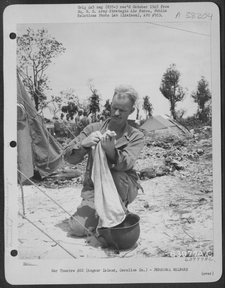 Lt Gordon at Anguat Island airfield