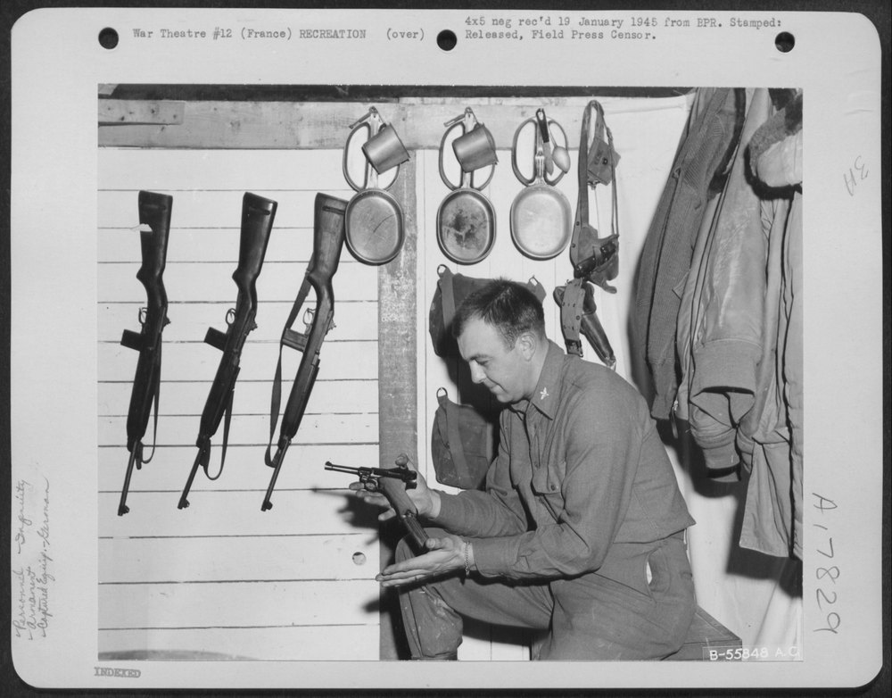 Lt Inspects Luger In France