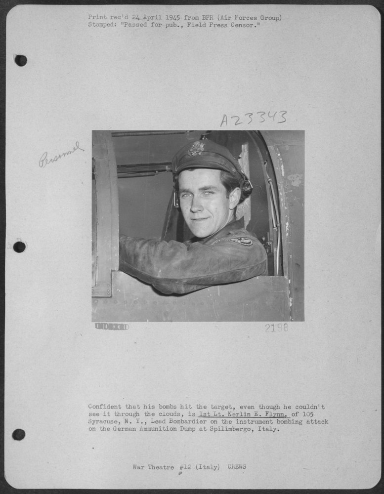 Lt Kerlin Flynn in instrument bombing attack
