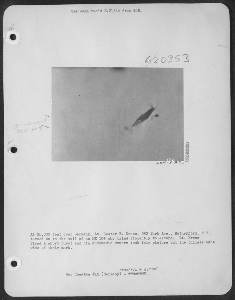 Lt Kress over Germany