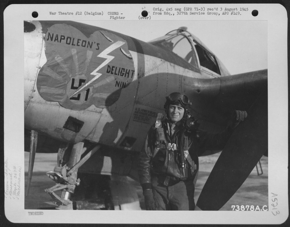 Lt Kunz at air base in Belgium