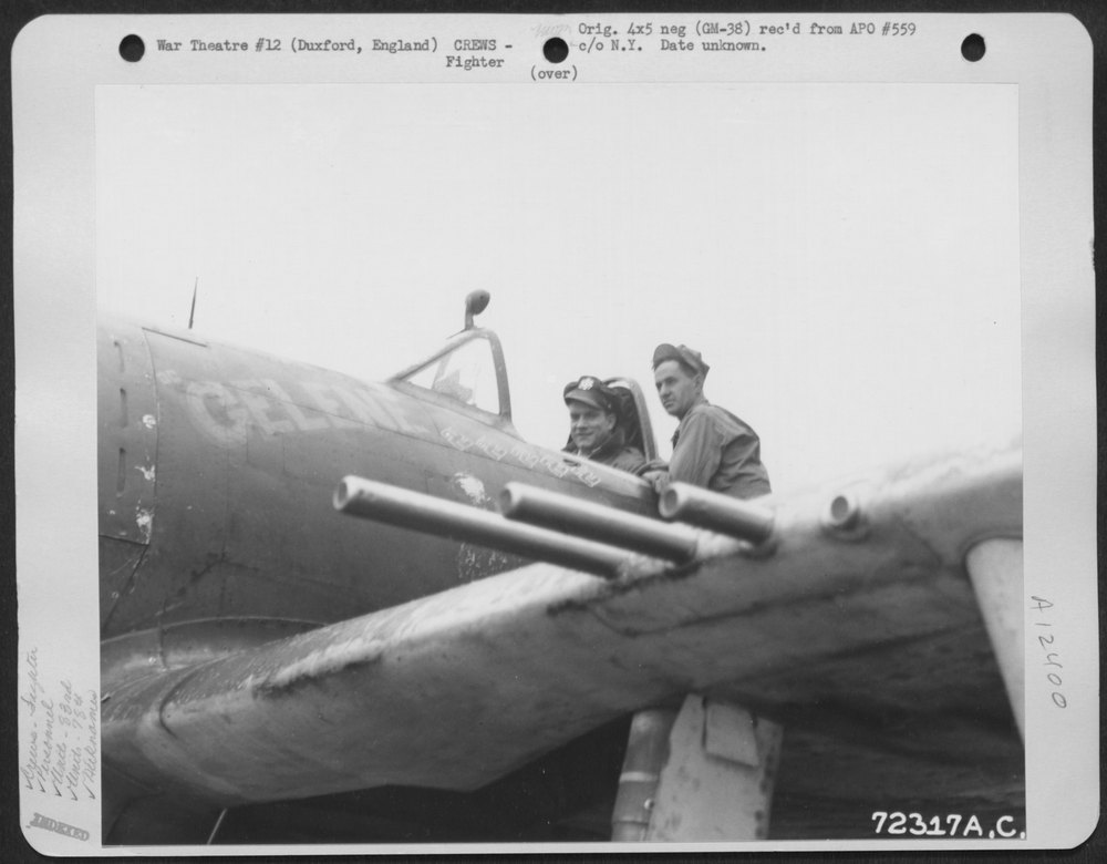 Lt Reems in P-47 at Duxford