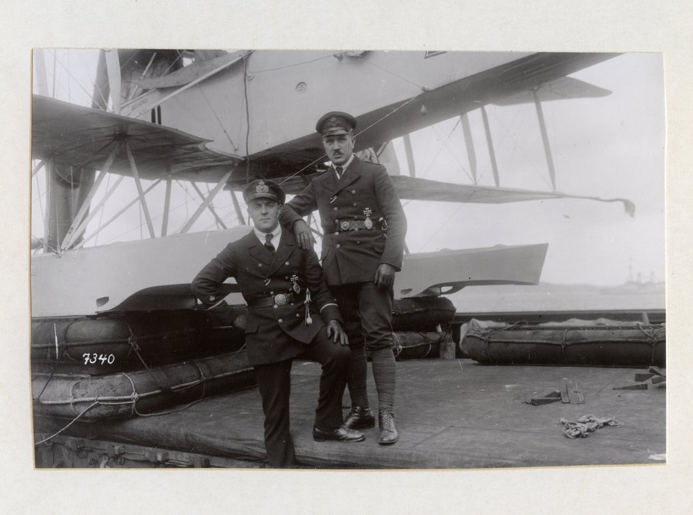Lt. Stein, flight commander of the Woelfchen and pilot Vobeck. This plane performed excellent reconnaissance service during the cruise of the Wolf