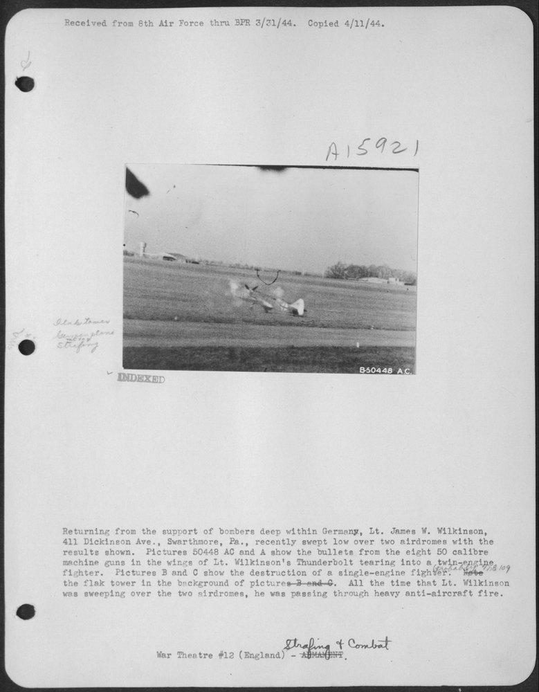 Lt Wilkinson over Germany