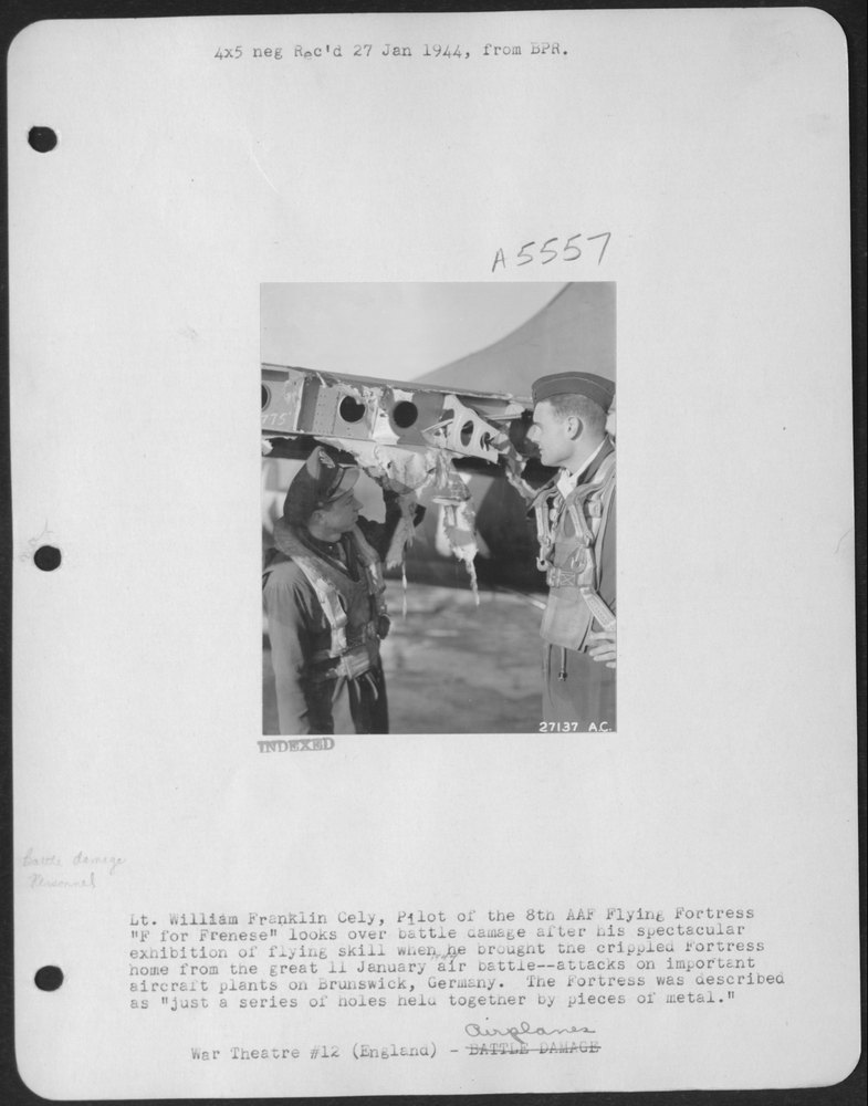 Lt. William Franklin Cely, Pilot of the 8th AAF Flying ofrtress "F