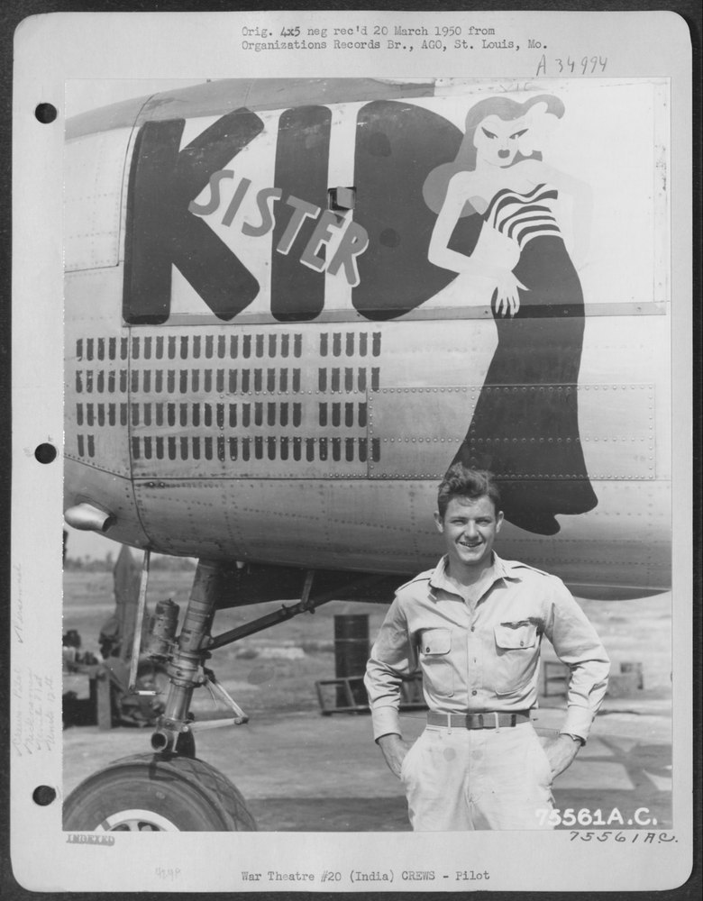 Lt Wright and B25 in India