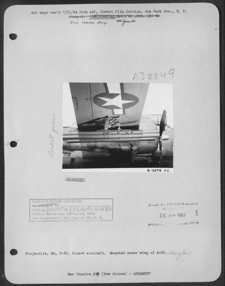M8 Rocket under A-20 wing
