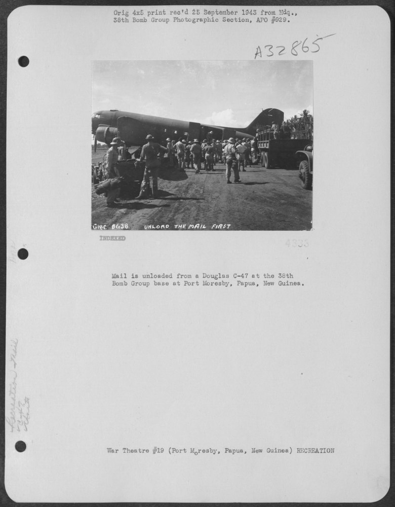 Mail unloaded at Port Moresby