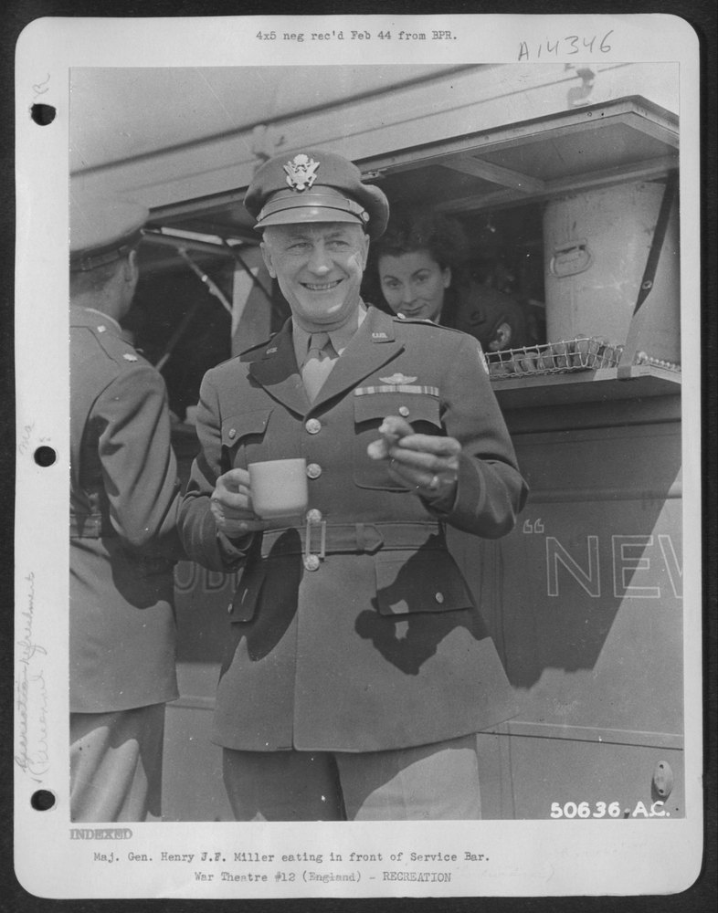 Maj Gen Miller eating