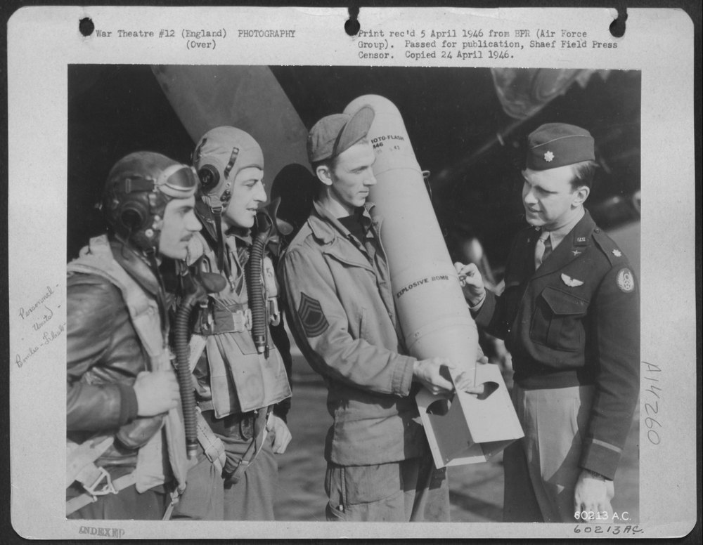Major Locke demonstrates photo flash bomb