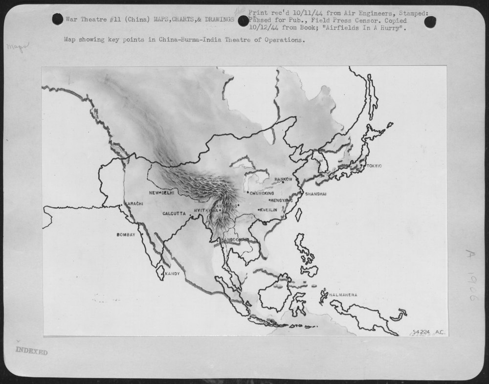 Map of China-Burma-India Theatre