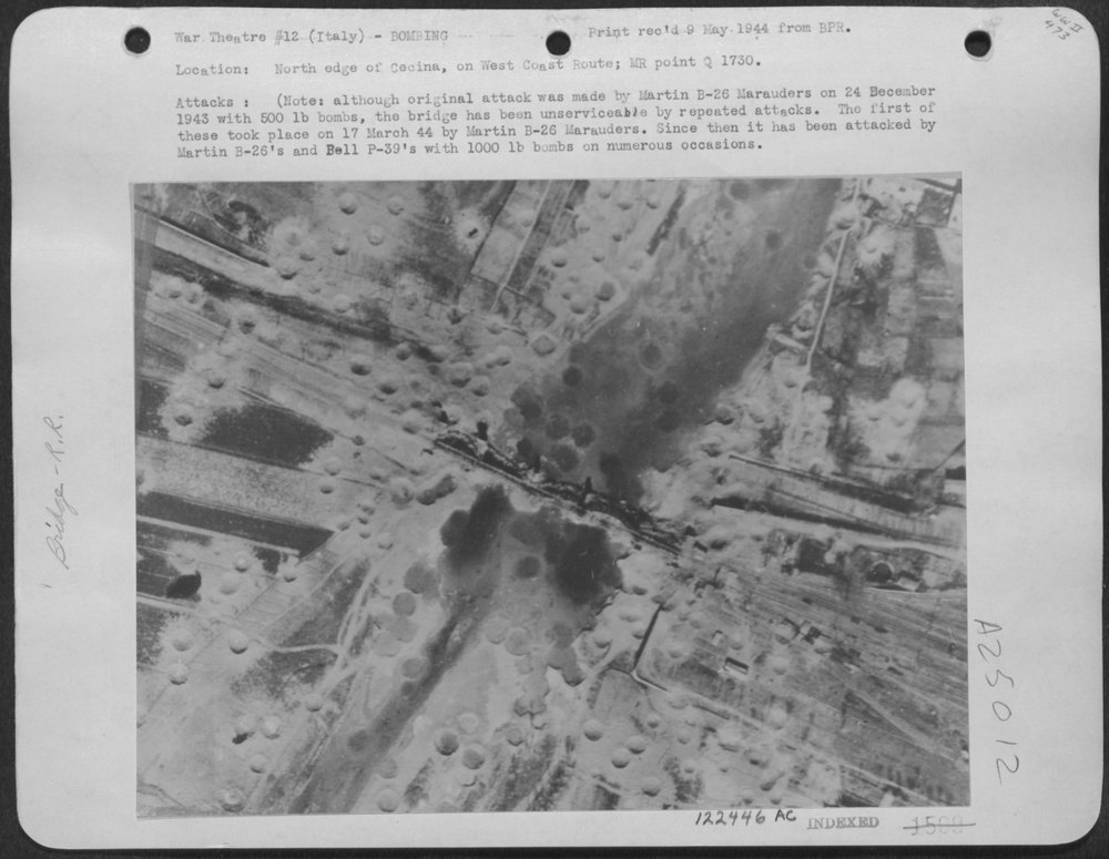Martin B-26 Marauders Attack Bridge North Edge Cecina