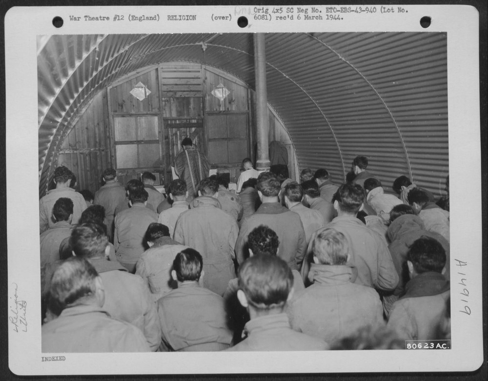 Mass in Nissen hut England