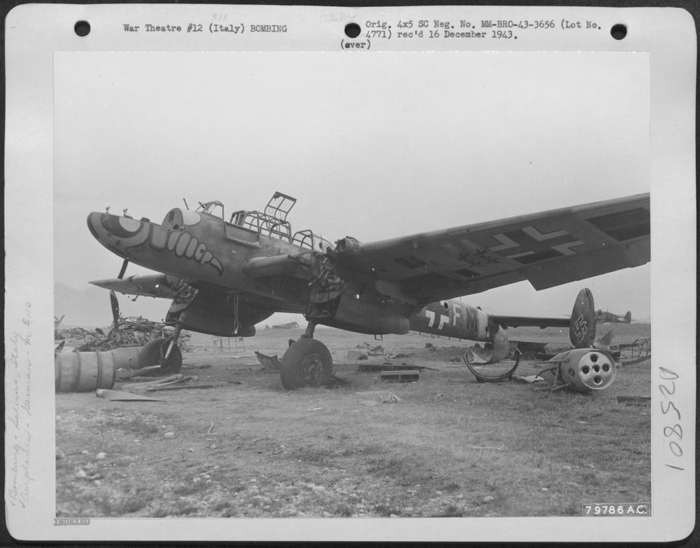 ME 110 wrecked at Salerno