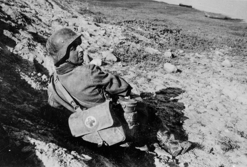 Medical soldier at the front lines