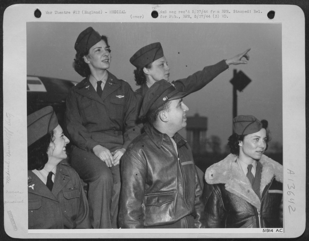 Members of the medical section at a Douglas A-20 Havoc light bomber