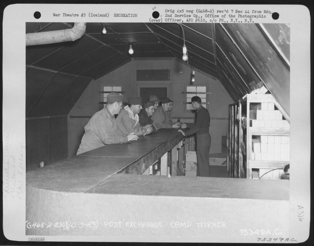 Men at Post Exchange Iceland