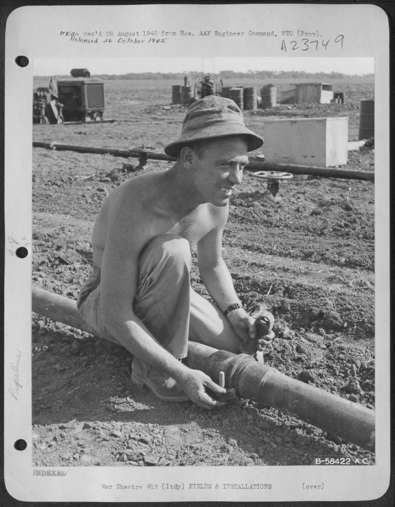 Men working on pipeline in Foggia